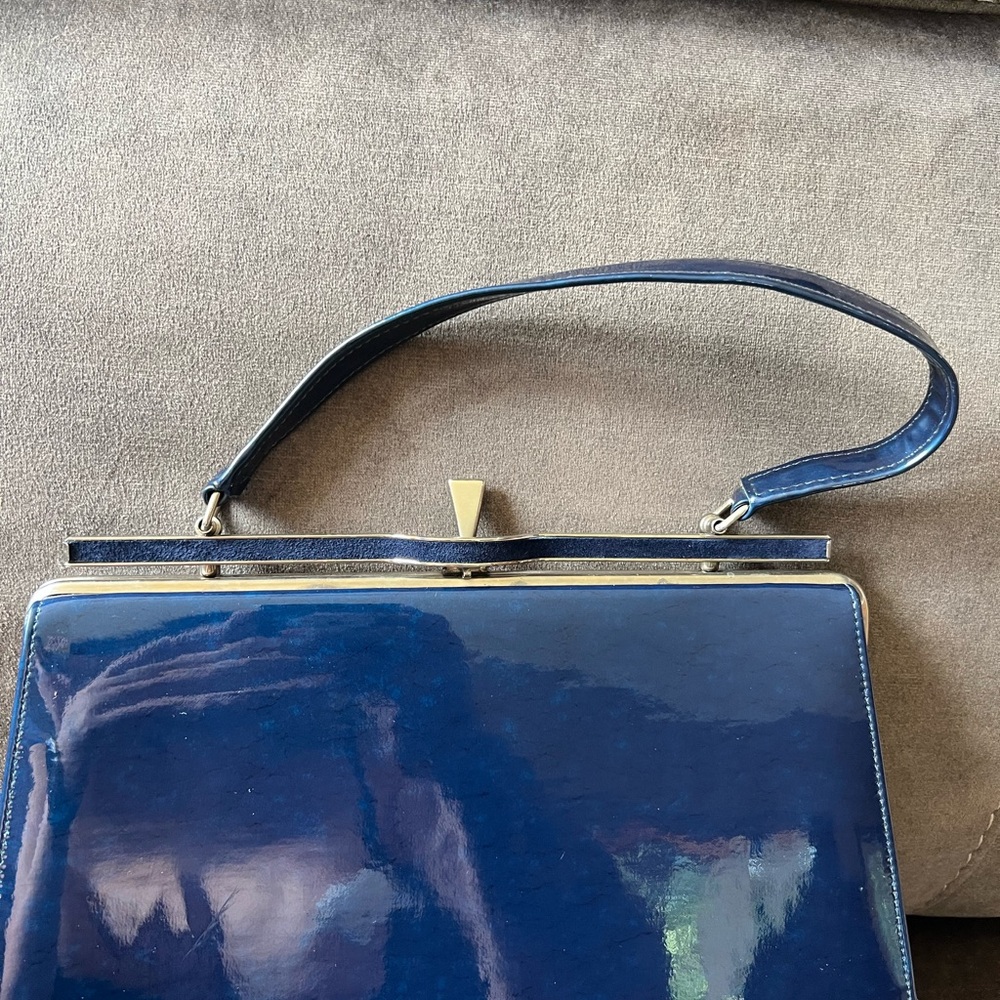 Elegant Vintage‎ 50’s-60’s Navy Blue Women's Handbag - Picture 2 of 13